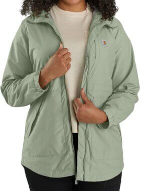Carhartt Rain Defender Jacket Women’s Large Sage Green Relaxed Fit Lightweight